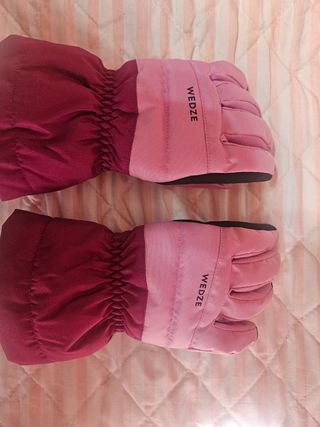Guantes esquí niña rosa talla 10