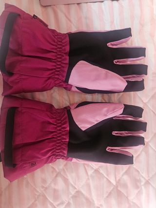 Guantes esquí niña rosa talla 10