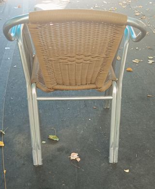 Sillas terraza - aluminio y ratán en color bambú