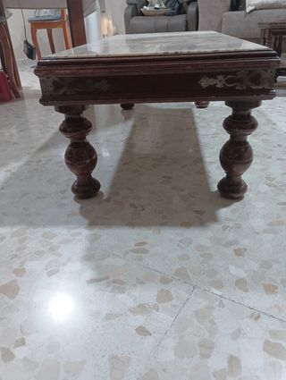 Mesita centro mármol-madera