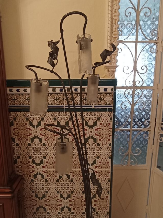 Lamparas vintage de metal y cristal