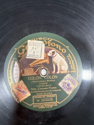 Disco Gramófono 78 RPM - Carmen Flores