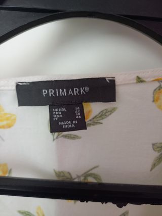 Camisa blanca con limones, talla 42 primark
