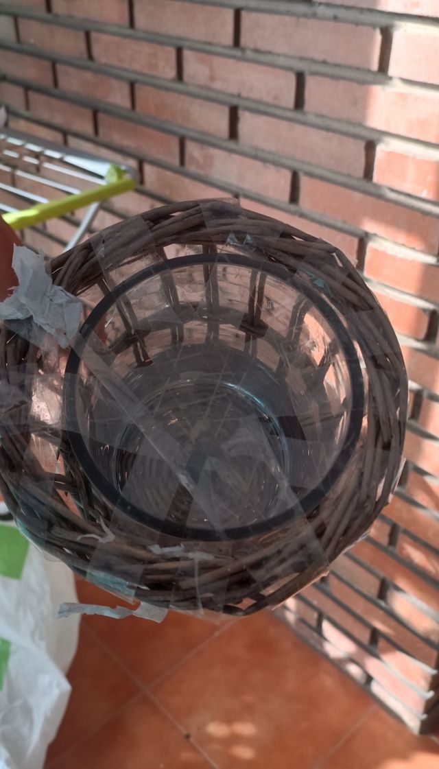 ANTORCHAS JARDÍN- Cristal y mimbre