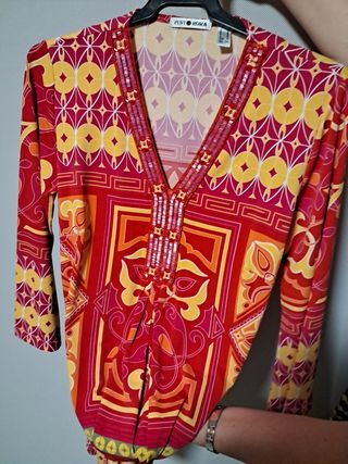 Vestido Punt Roma Rojo-Amarillo nuevo