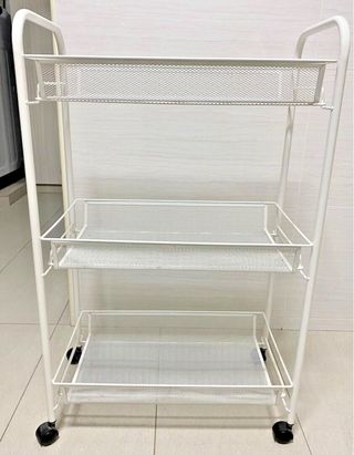 Carrito IKEA HORNAVAN blanco 3 estantes