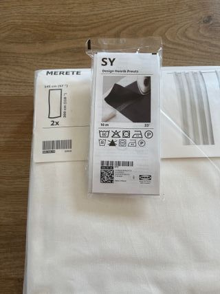 Cortinas  IKEA Merete Blancas + cinta dobladillo