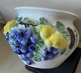 Vaso Ceramica Fiori Dipinti a Mano