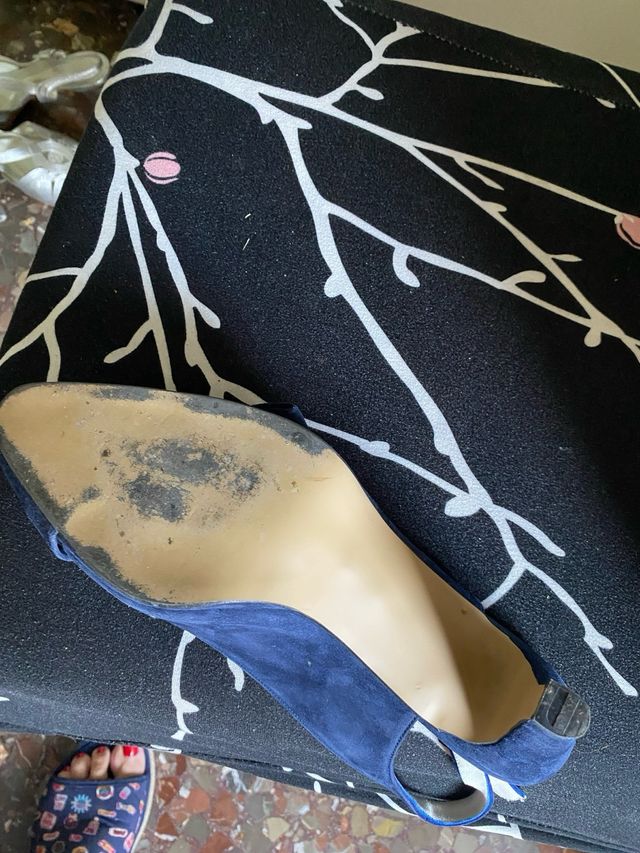 Sandalias tacón azul marino