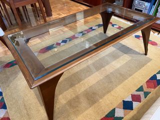 Mesa de centro cristal madera - Atemporal