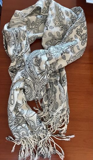 Pañuelo Pashmina beige y negro