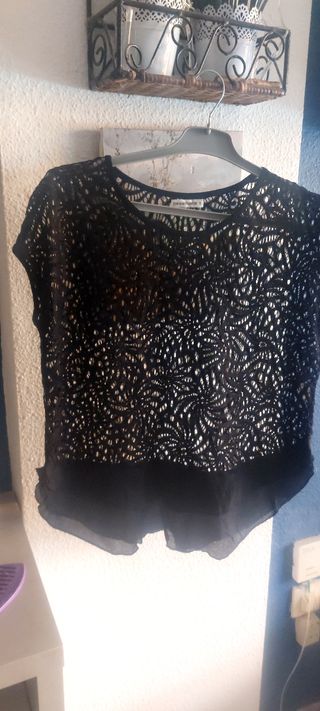 Blusa negra The Bay Flower - Talla S