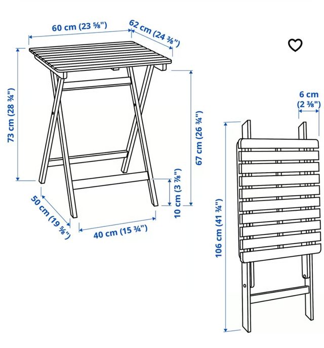 Mesa blanca tiza y 3 sillas jardín blancas