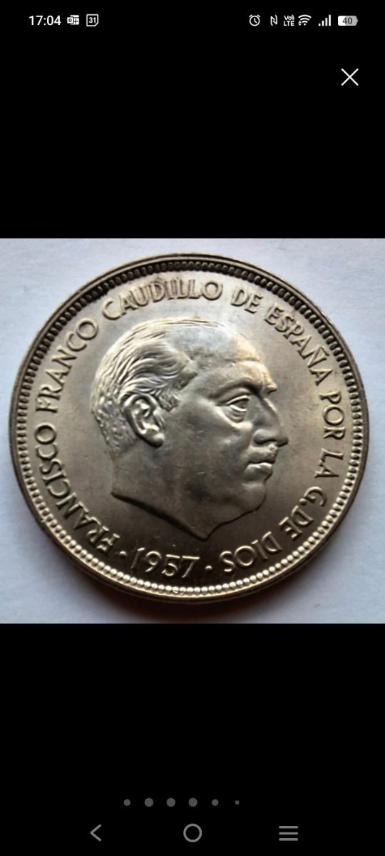 9 Monedas Nuevas 50 pts Franco 1957