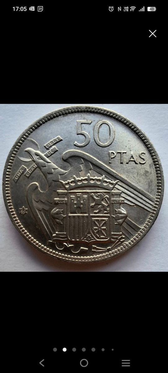 9 Monedas Nuevas 50 pts Franco 1957