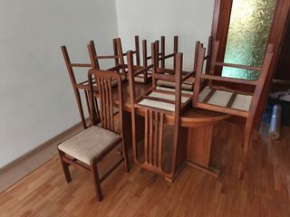 Mesa comedor + 6 sillas madera