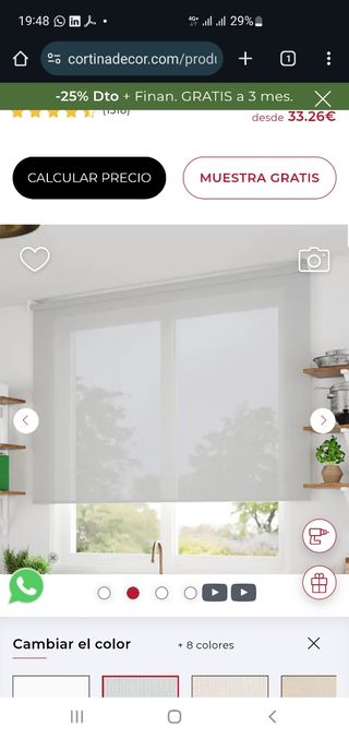 2 tende a rullo con schermo bianco perla 120x80cm