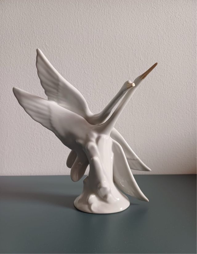 Statuetta cigni porcellana Firenze