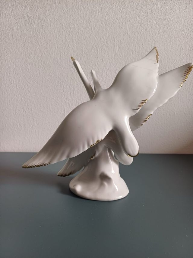 Statuetta cigni porcellana Firenze