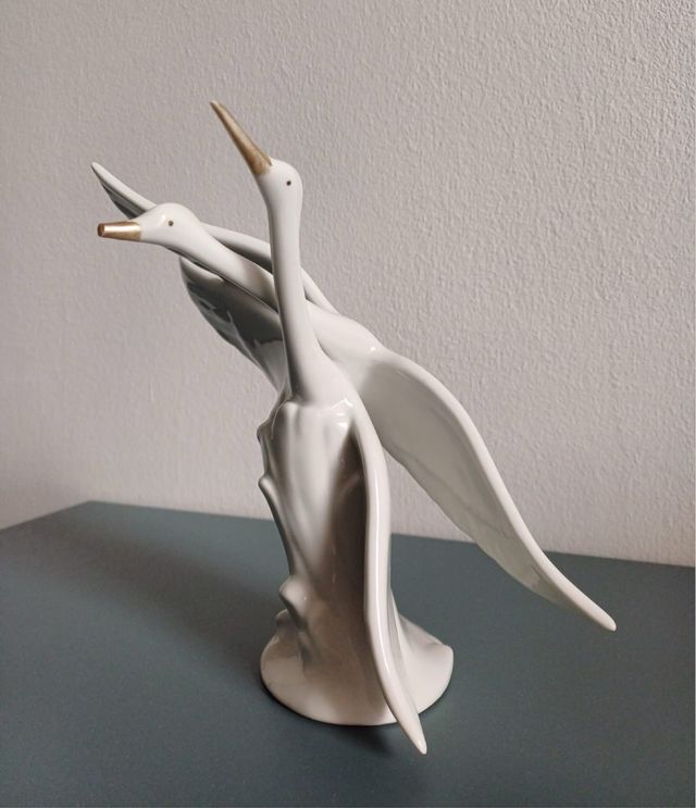 Statuetta cigni porcellana Firenze