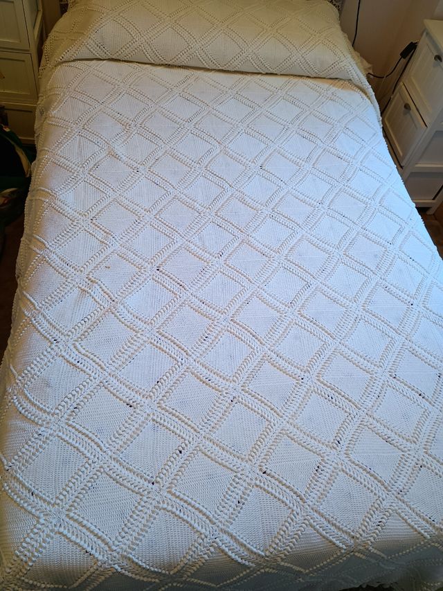 Colcha algodón blanca 90cm - 2uds