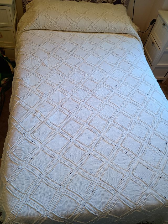 Colcha algodón blanca 90cm - 2uds