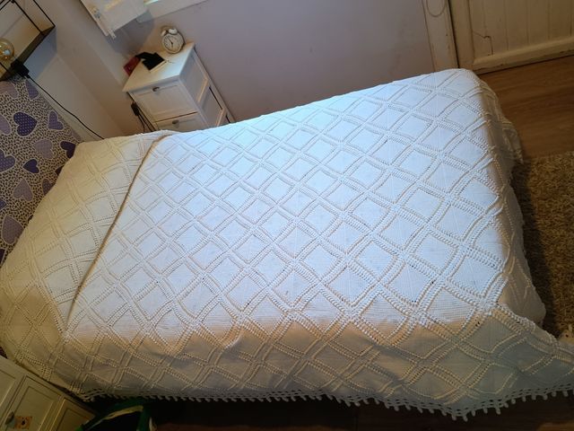 Colcha algodón blanca 90cm - 2uds