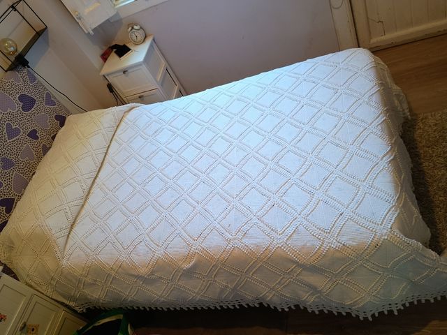 Colcha algodón blanca 90cm - 2uds