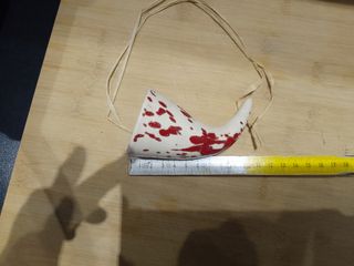 Corno Ceramica Decorativo Rosso-Bianco