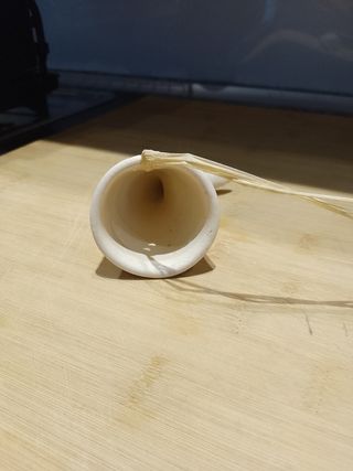 Corno Ceramica Decorativo Rosso-Bianco