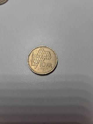 Moneda Noruega 10 Coronas 1995 Harald V