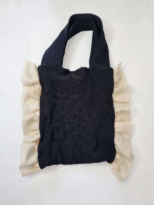 Mini borsa tote - beige e nera