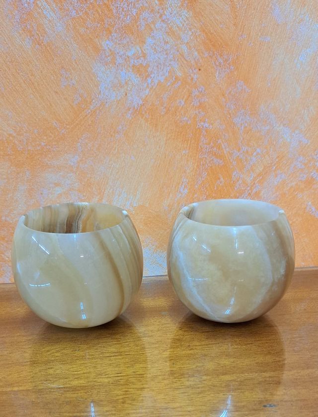 2 candelieri vintage in onice