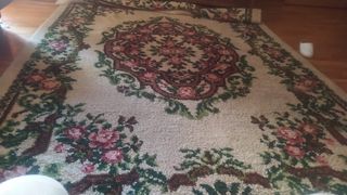 Alfombra vintage flores - Beige