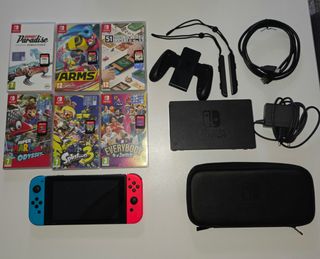 Nintendo Switch - Console Blu/Rossa + 6 giochi