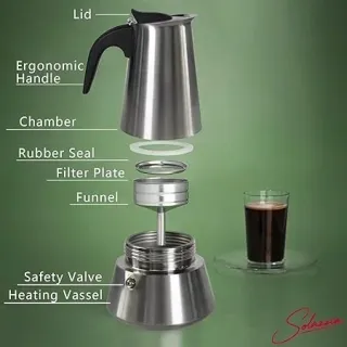 Cafeteras Italianas Inox - 4, 6, 9 y 12 Tazas