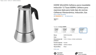 Cafeteras Italianas Inox - 4, 6, 9 y 12 Tazas
