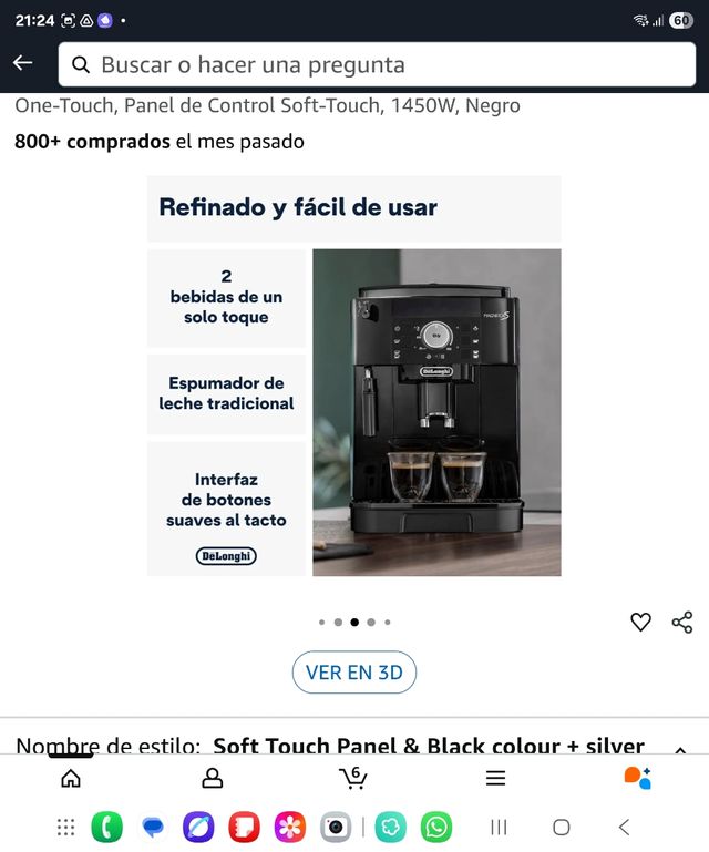 Cafetera Delonghi MagnificaS