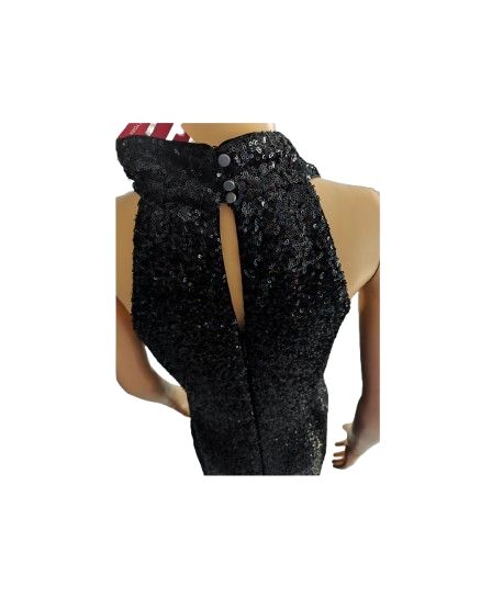 Vestido largo  negro lentejuelas  marca Esprit