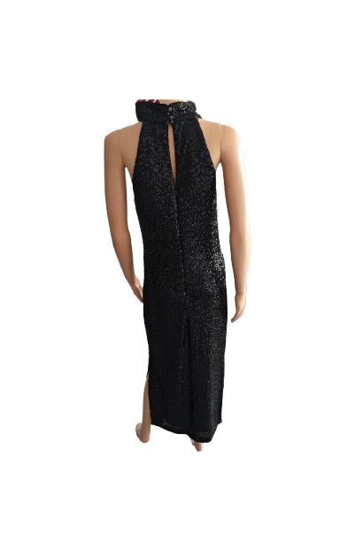 Vestido largo  negro lentejuelas  marca Esprit