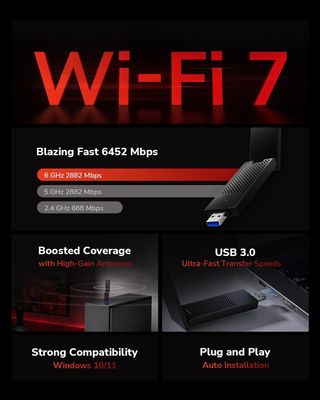 Adaptador Wi-Fi 7 USB CUDY