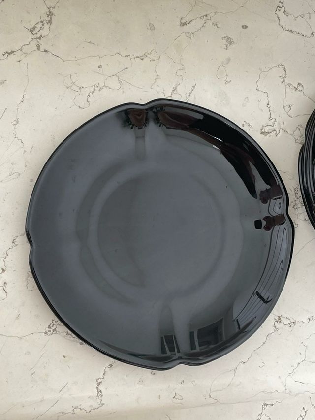 12 Piattini Dessert o frutta Neri 