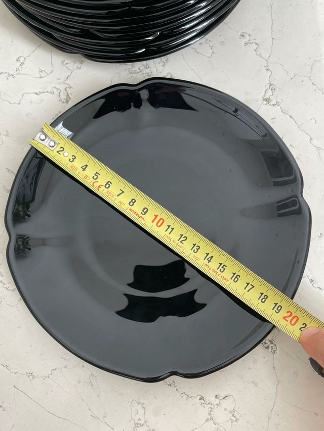 12 Piattini Dessert o frutta Neri 