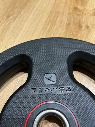 2 discos 10 kg Domyos pesas barra gym Decathlon