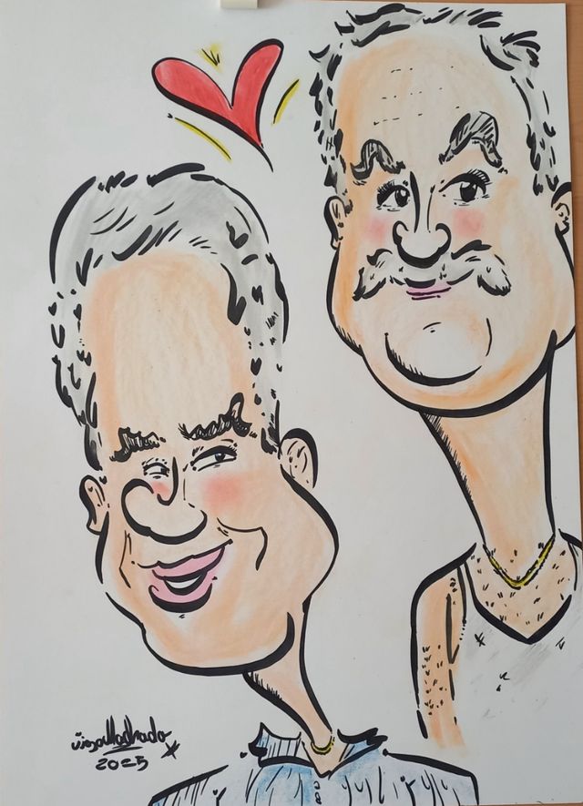 Caricatura por fotografia/ Digital/papel