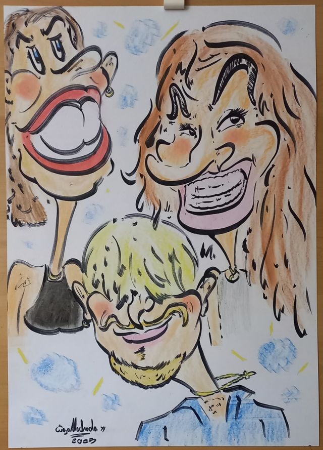 Caricatura por fotografia/ Digital/papel