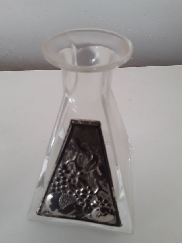 Juego tocador antiguo cristal y metal