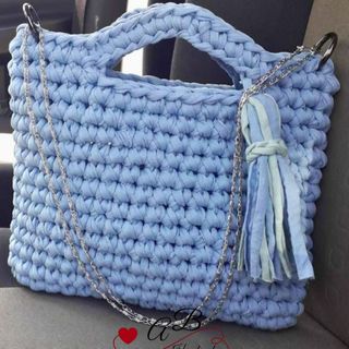 Borsa artigianale azzurra