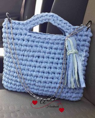Borsa artigianale azzurra