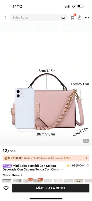 Bolso rosa Shein - bandolera